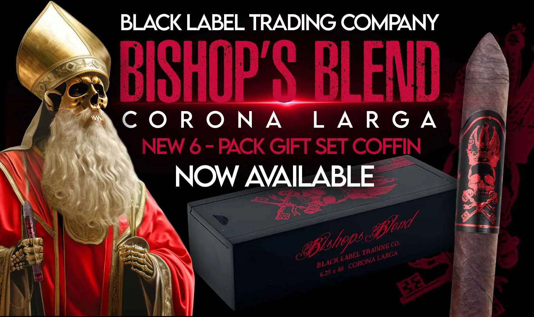 Black Label Trading Co. Bishops Blend 2024 Corona Larga Gift Set Coffin - 6 pack